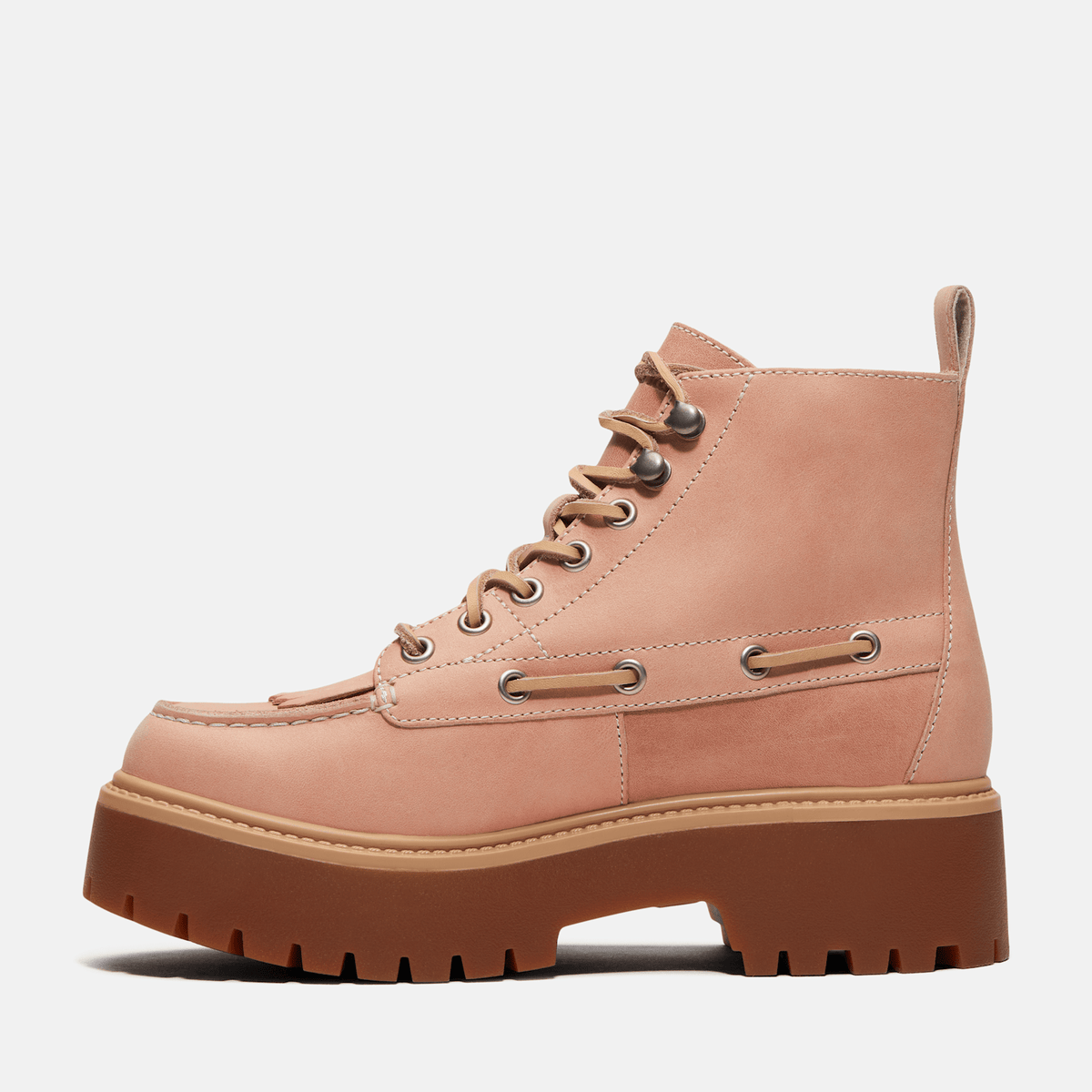 Womens Stone Street Platform Kiltie Boot TBL Light Pink FullGrain ALT6
