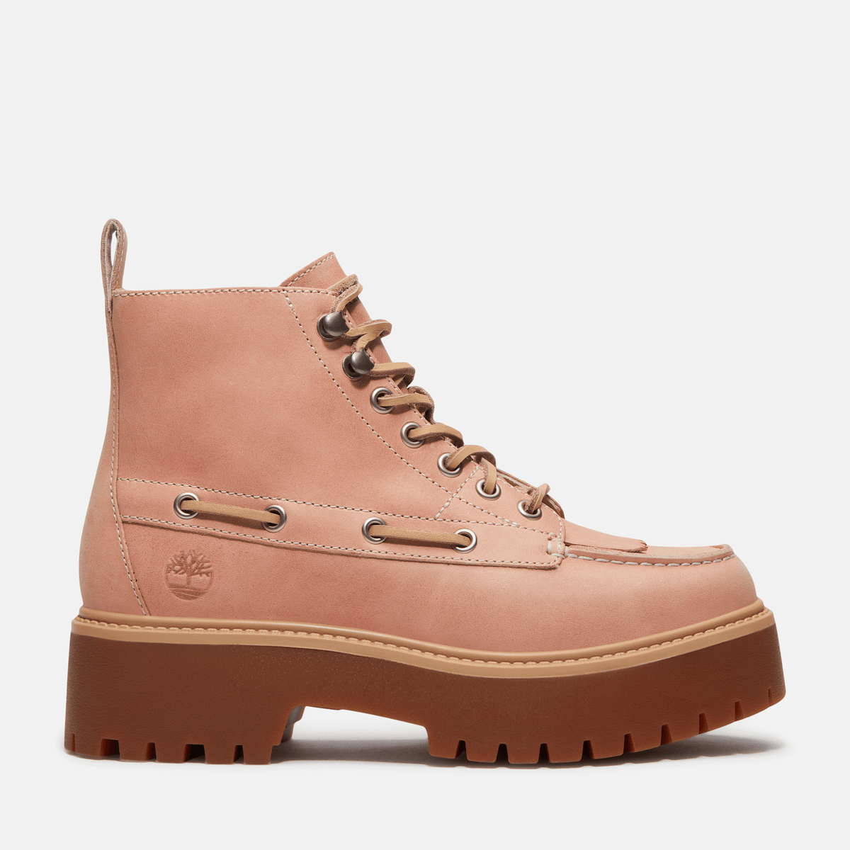 Womens Stone Street Platform Kiltie Boot TBL Light Pink FullGrain HERO