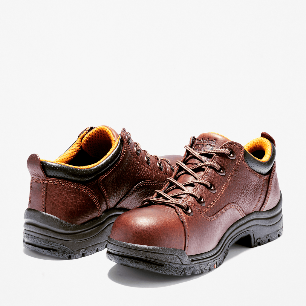 Womens TiTAN Casual Alloy Toe Work Shoe TBL Brown ALT5