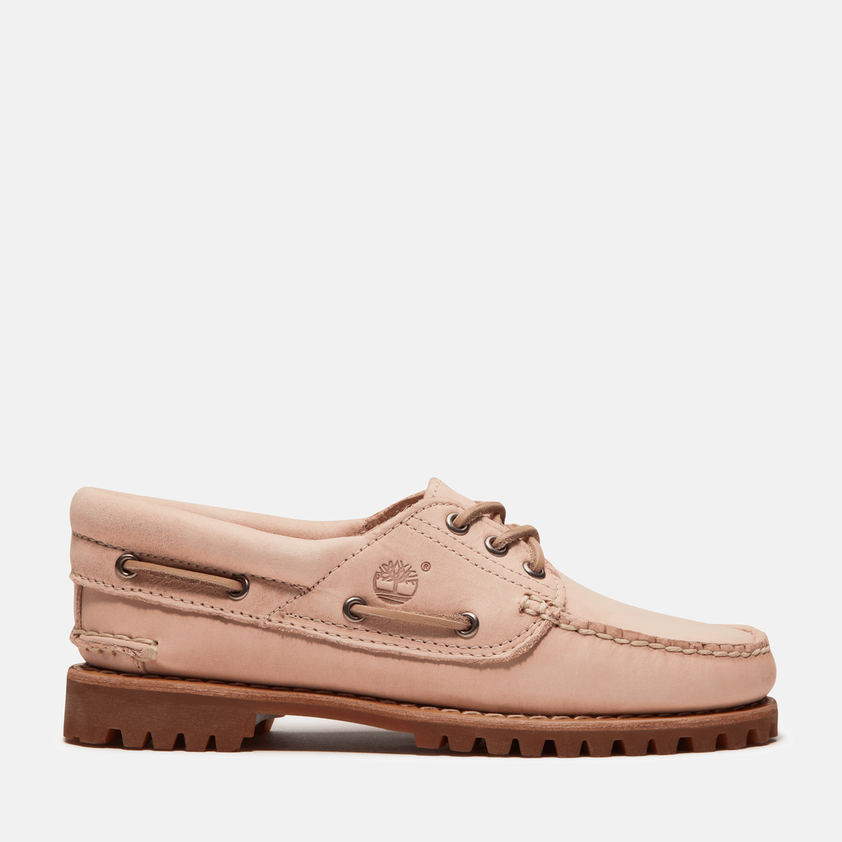 Womens Timberland Authentic 3Eye Boat Shoe TBL Light Pink FullGrain HERO