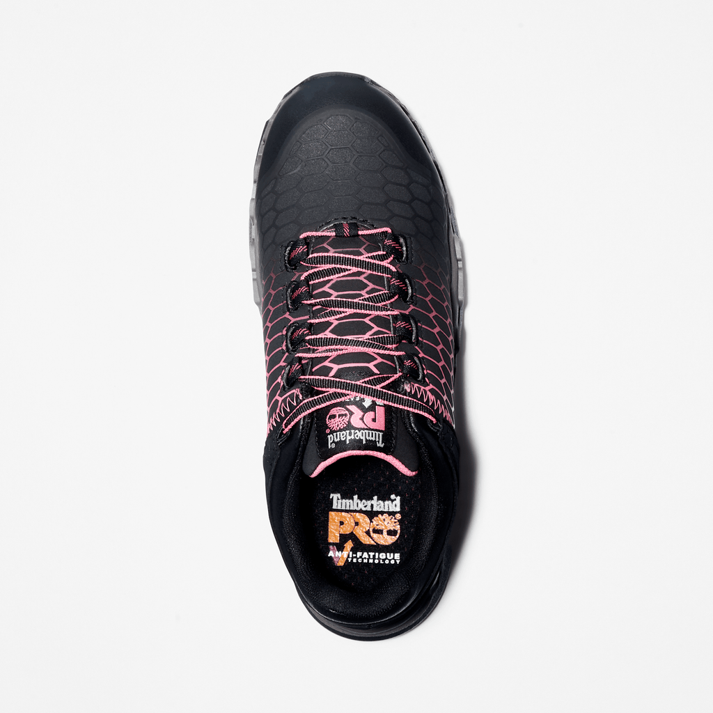 Womens Timberland PRO Powertrain Sport Alloy Toe Work Sneaker TBL BlackPink ALT2