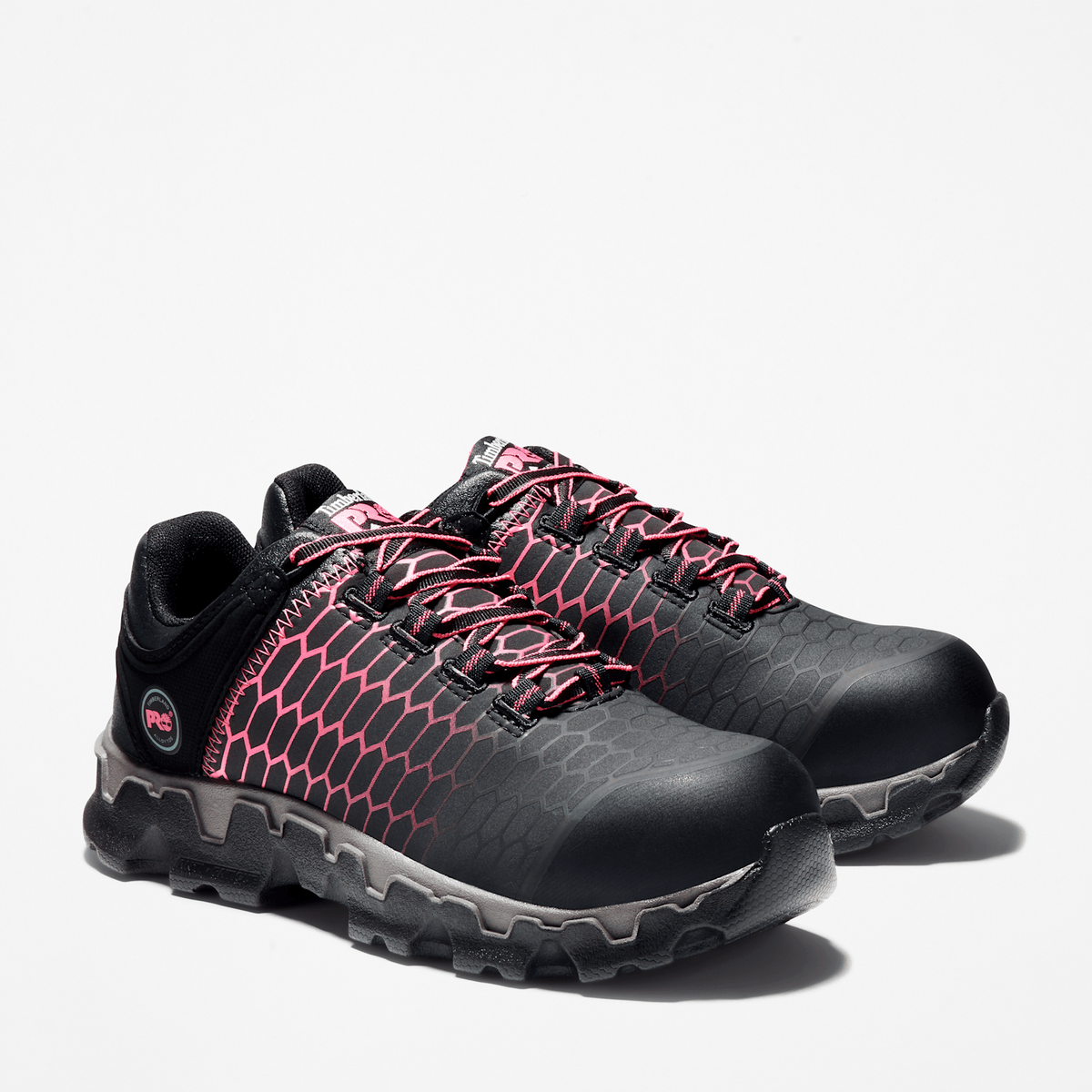 Womens Timberland PRO Powertrain Sport Alloy Toe Work Sneaker TBL BlackPink ALT4