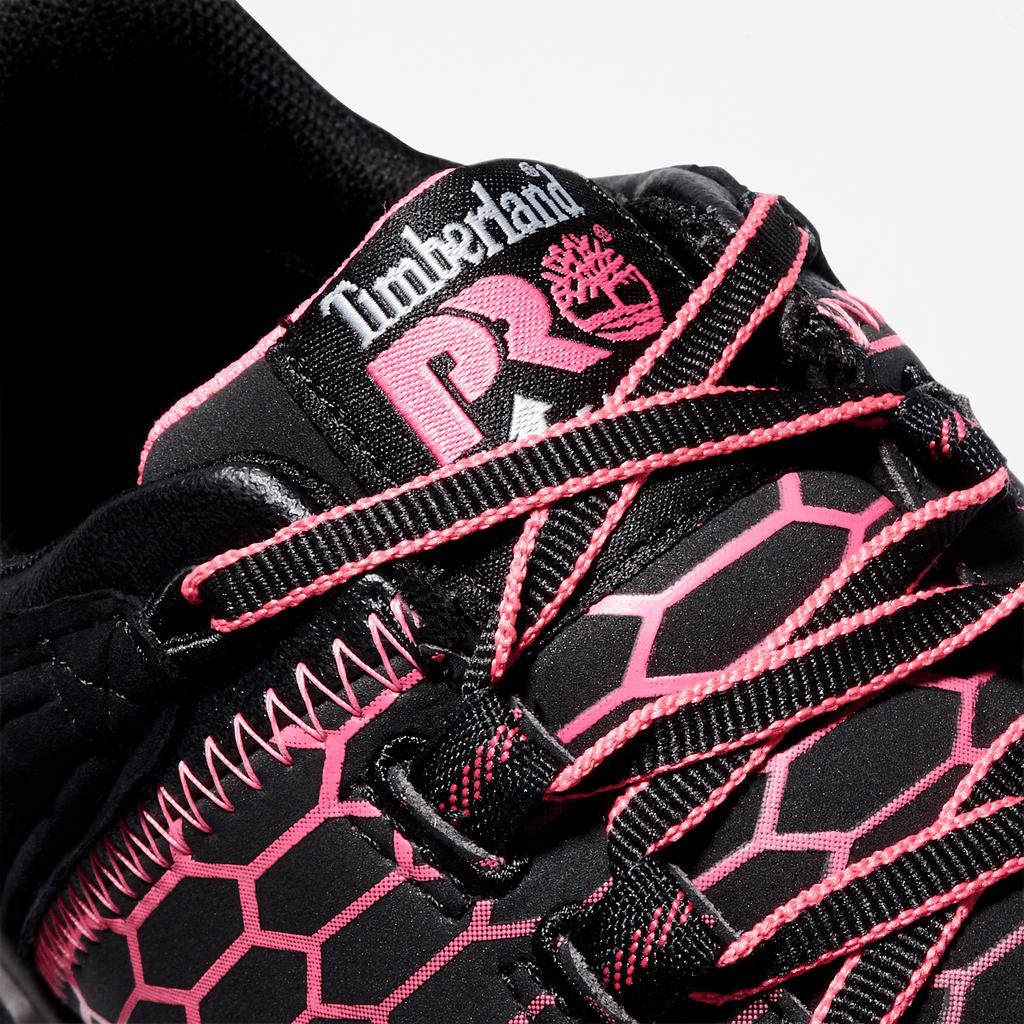 Womens Timberland PRO Powertrain Sport Alloy Toe Work Sneaker TBL BlackPink ALT6