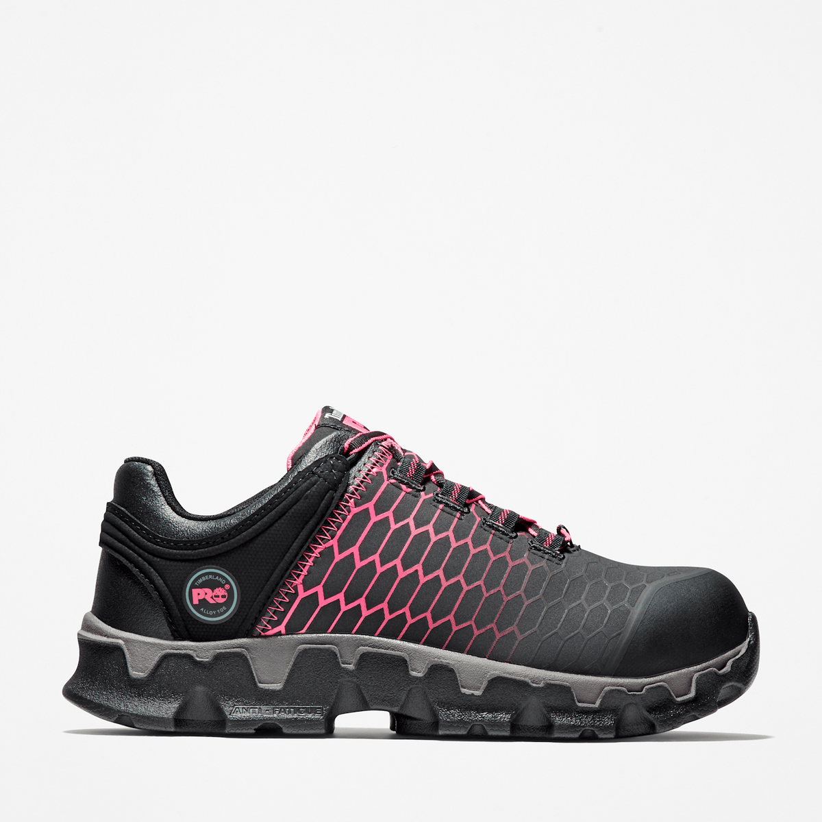 Womens Timberland PRO Powertrain Sport Alloy Toe Work Sneaker TBL BlackPink HERO