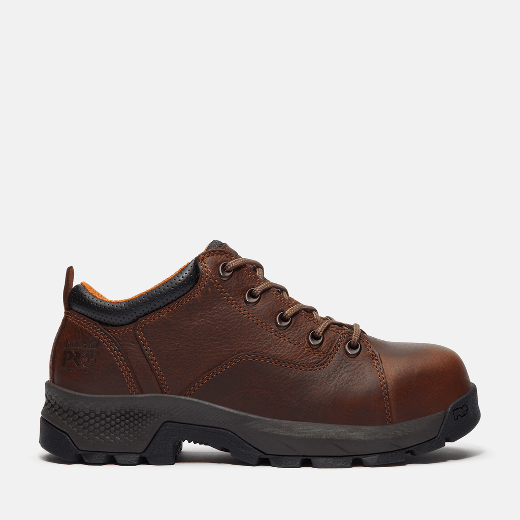 Womens Timberland PRO TiTAN EV Oxford CompToe EH Work Boot TBL Medium Brown FullGrain HERO