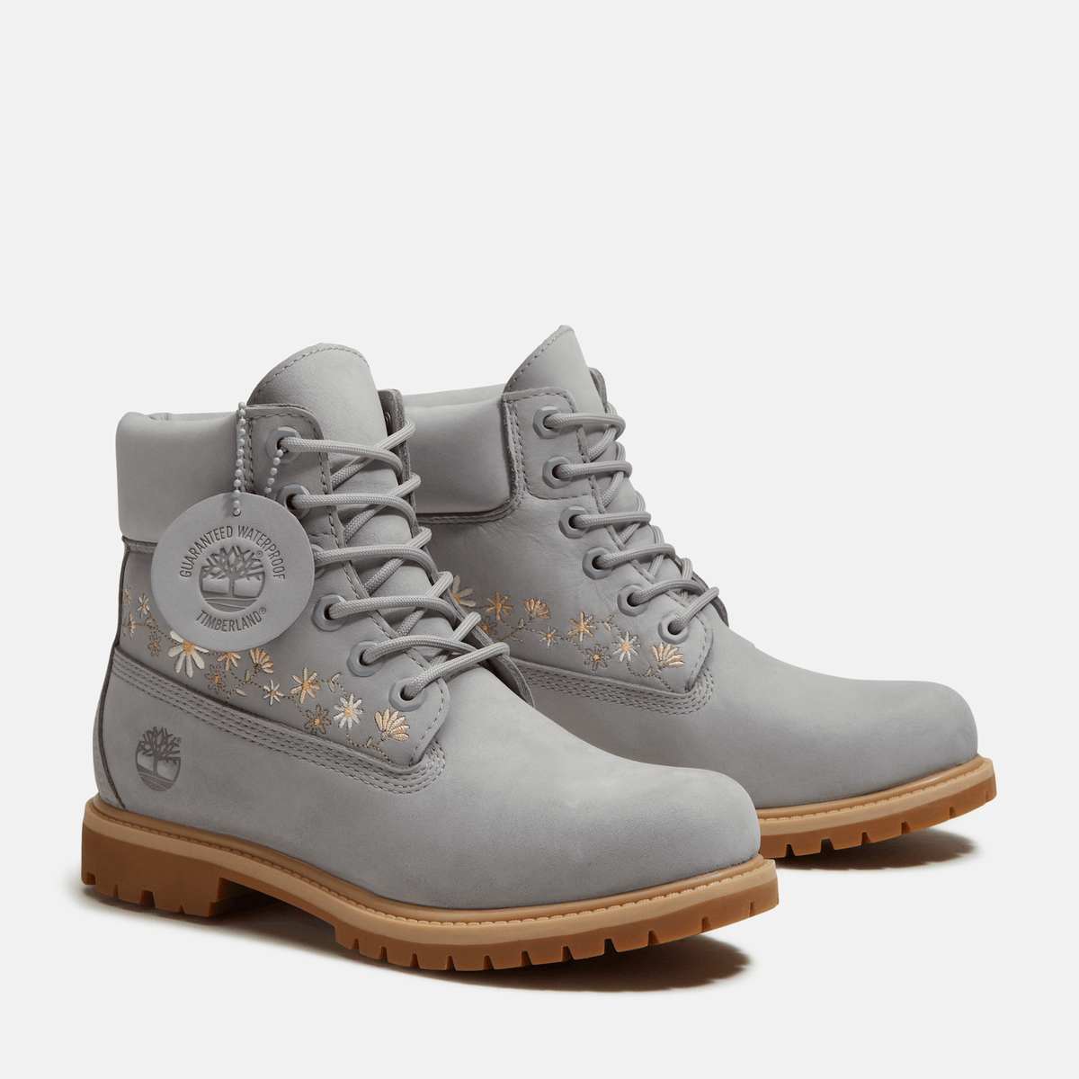 Womens Timberland Premium 6Inch Waterproof Boot TBL Light Grey Nubuck ALT4