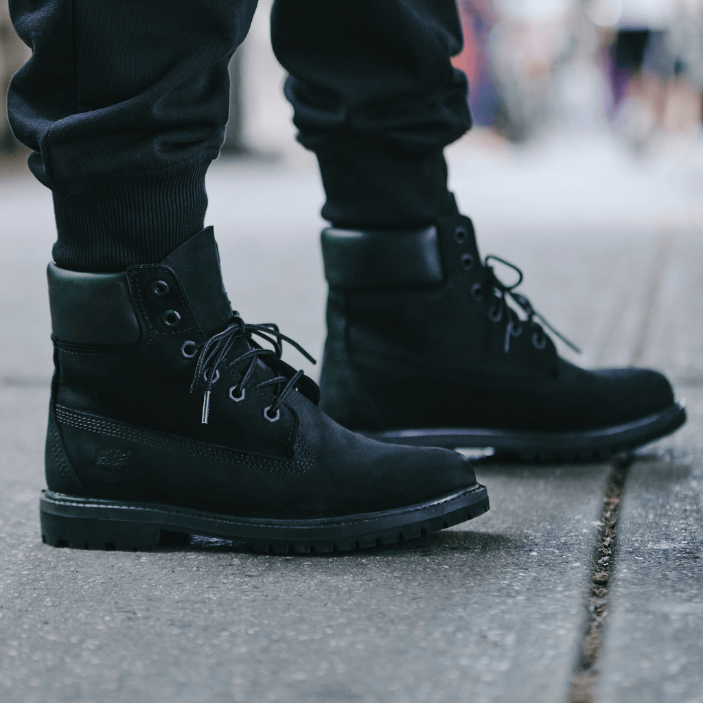 Womens Timberland Premium 6Inch Waterproof Boot TBL Black Nubuck ALT1