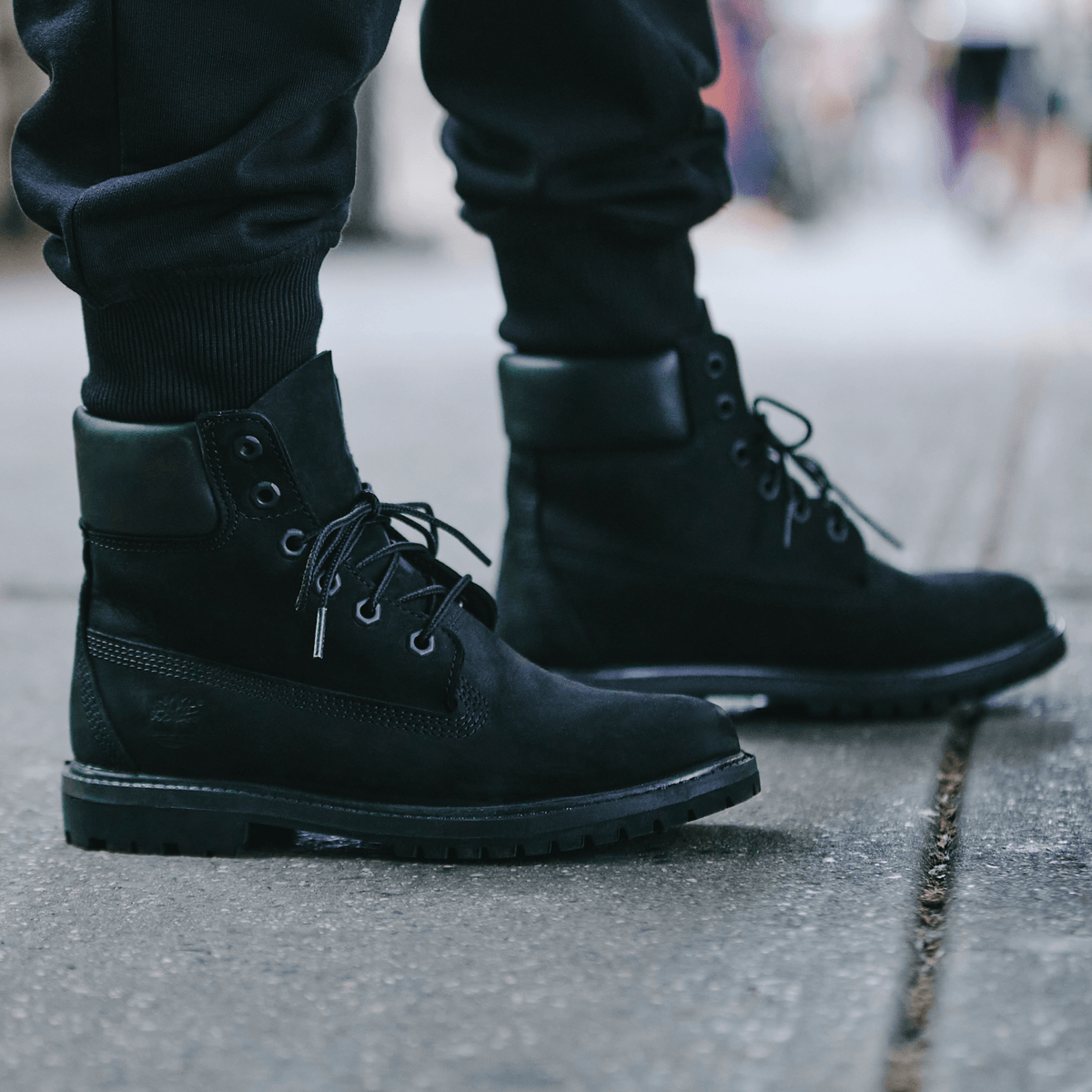 Womens Timberland Premium 6Inch Waterproof Boot TBL Black Nubuck ALT1