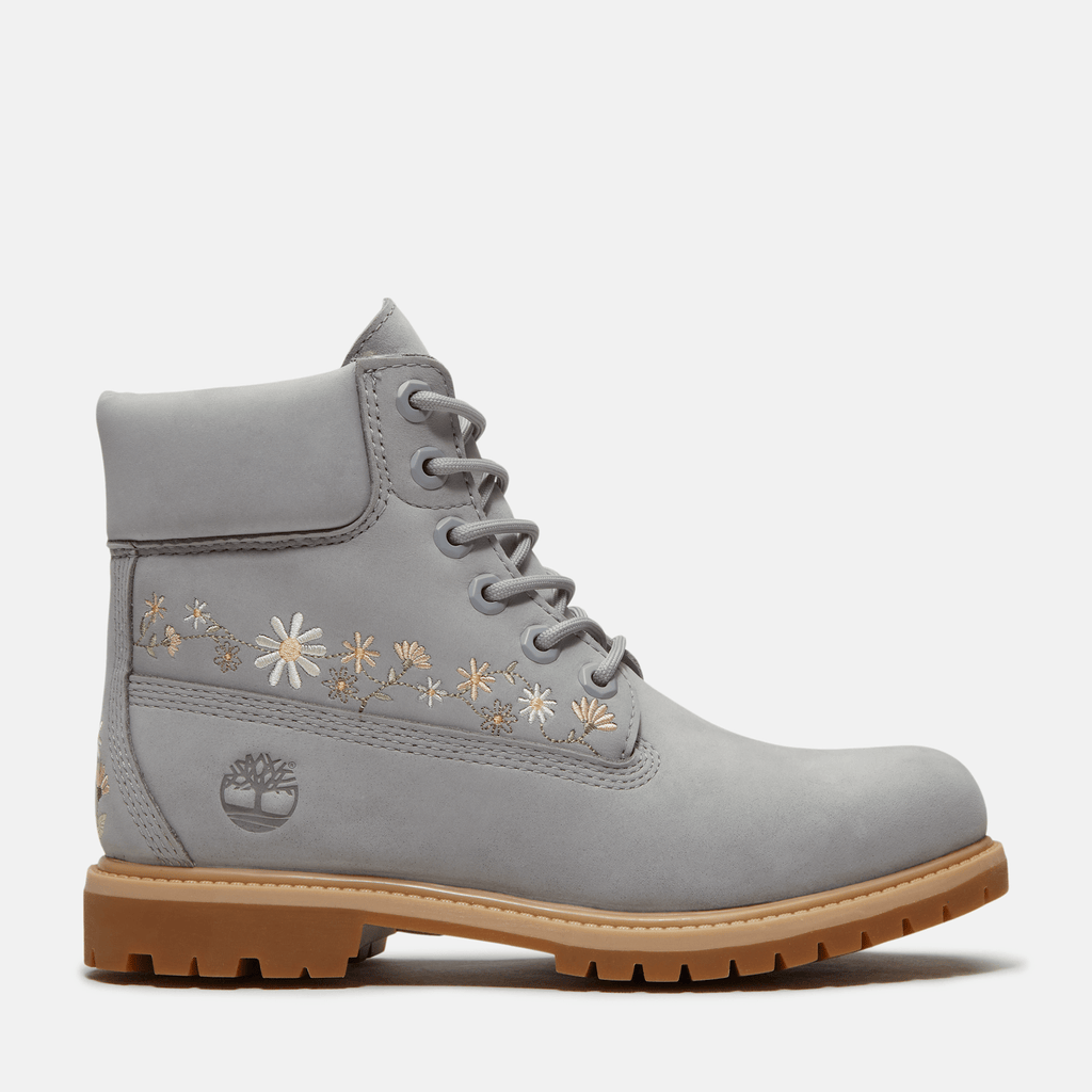 Womens Timberland Premium 6Inch Waterproof Boot TBL Light Grey Nubuck HERO