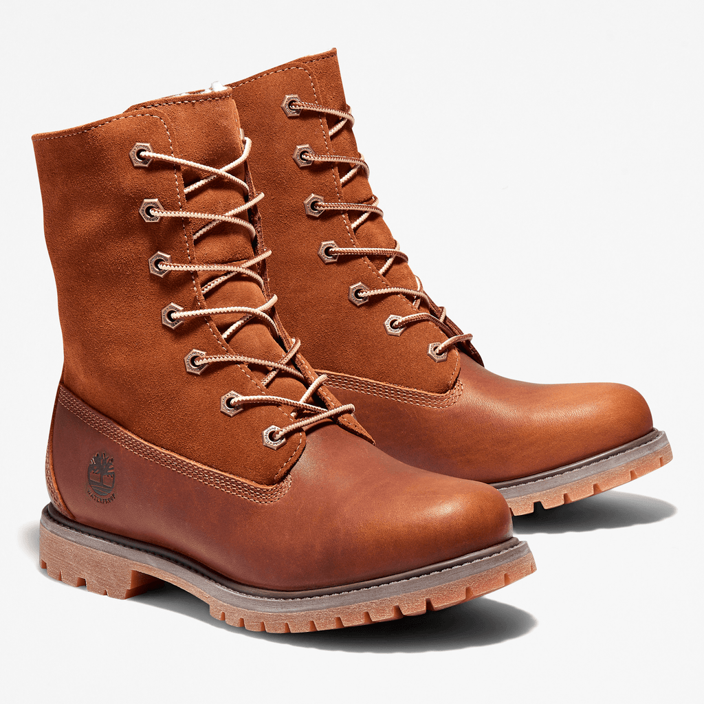 Womens Timberland WarmLined Waterproof RollTop Boot TBL Dark Brown FullGrain ALT5