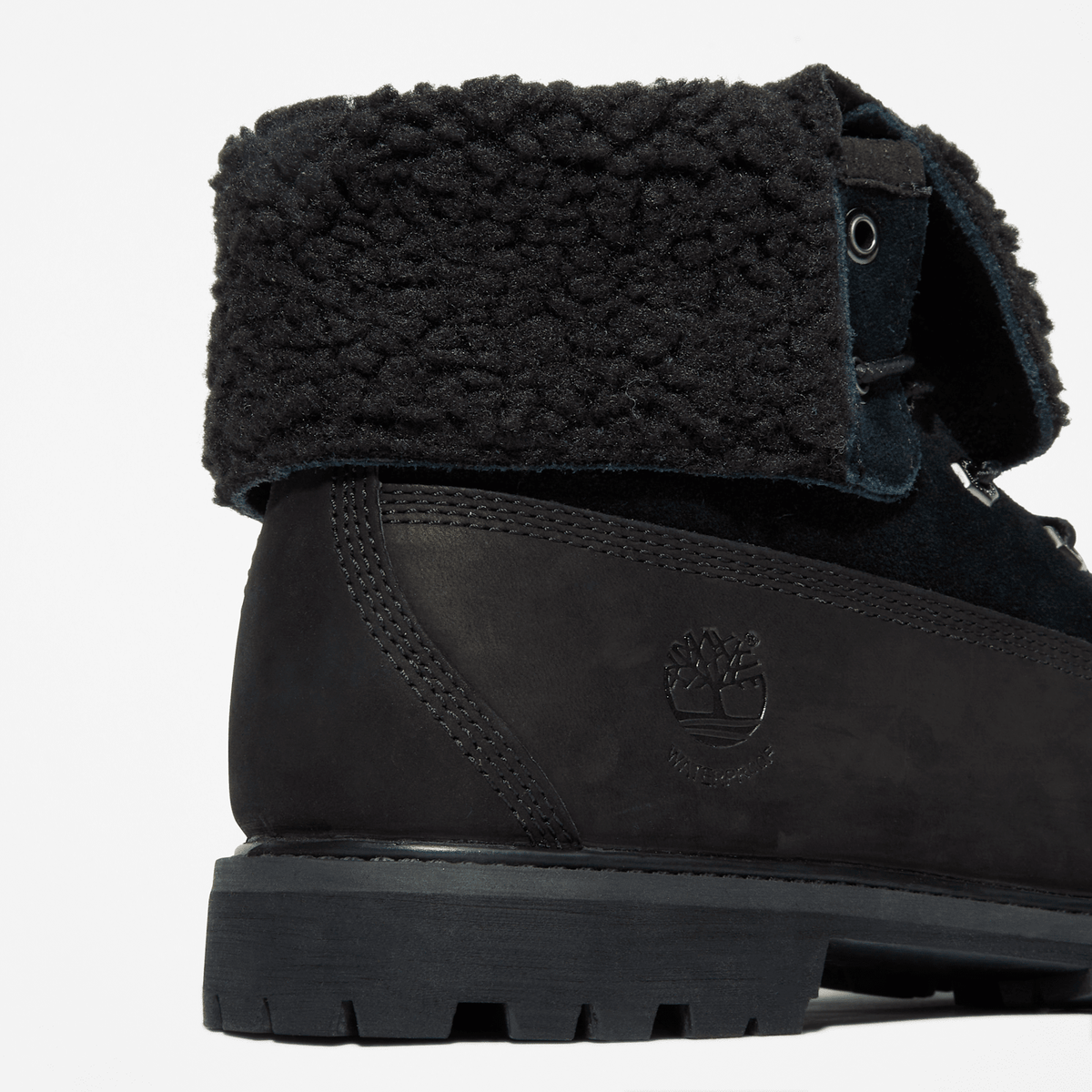 Womens Timberland WarmLined Waterproof RollTop Boot TBL Black Nubuck ALT7