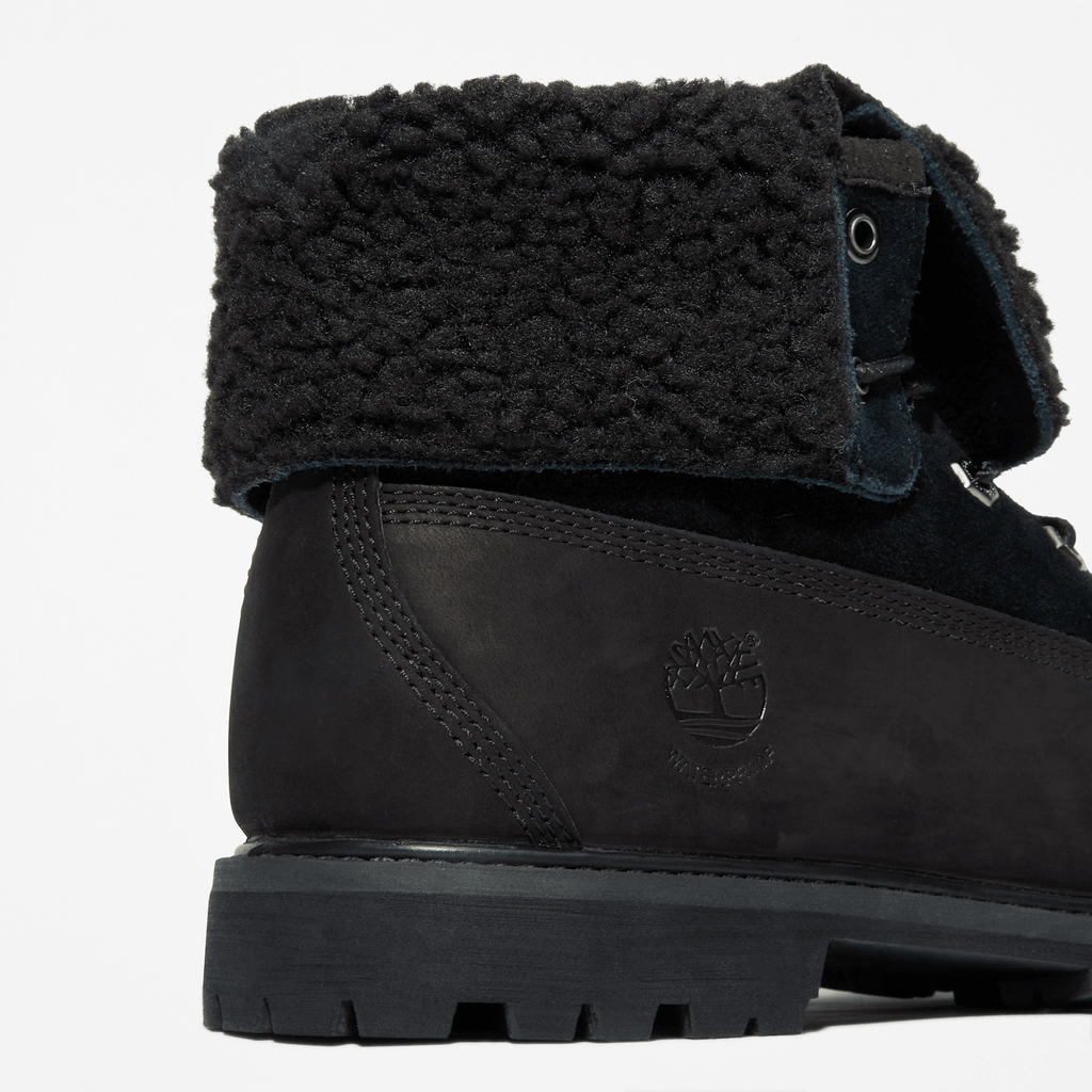 Womens Timberland WarmLined Waterproof RollTop Boot TBL Black Nubuck ALT7