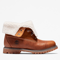 Womens Timberland WarmLined Waterproof RollTop Boot TBL Dark Brown FullGrain HERO