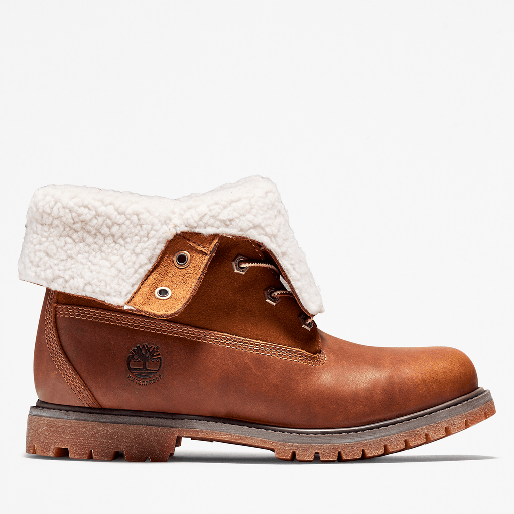 Womens Timberland WarmLined Waterproof RollTop Boot TBL Dark Brown FullGrain HERO
