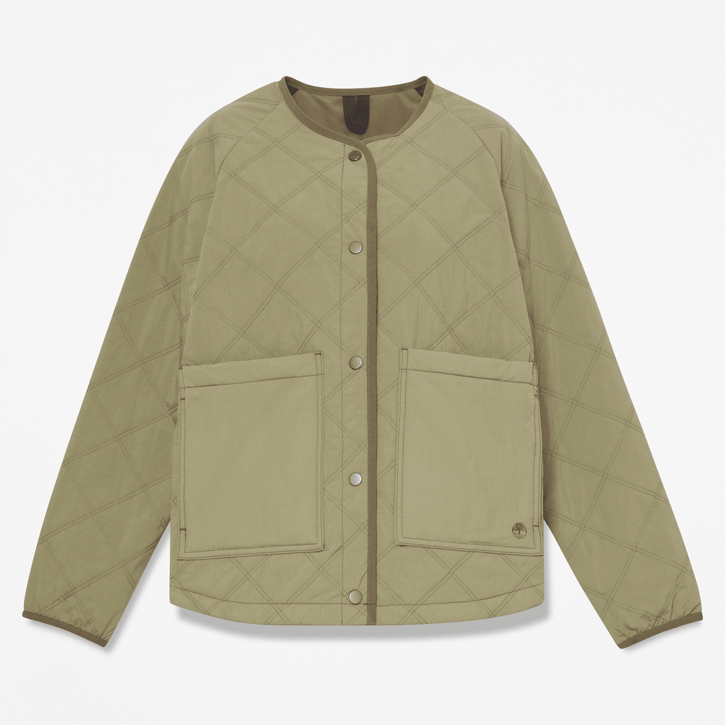 Womens Water Repellent Quilted Jacket TBL Deep Lichen Green HERO