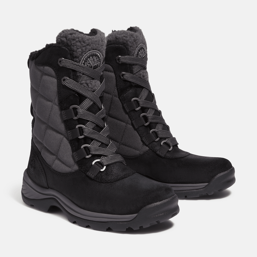Womens White Ledge Tall Waterproof Snow Boot TBL Black Suede ALT4