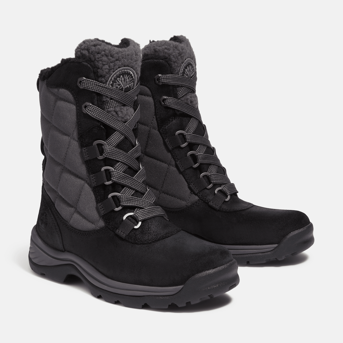 Womens White Ledge Tall Waterproof Snow Boot TBL Black Suede ALT4