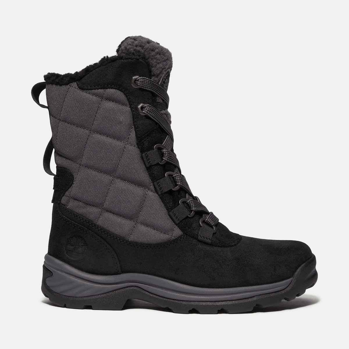 Womens White Ledge Tall Waterproof Snow Boot TBL Black Suede HERO