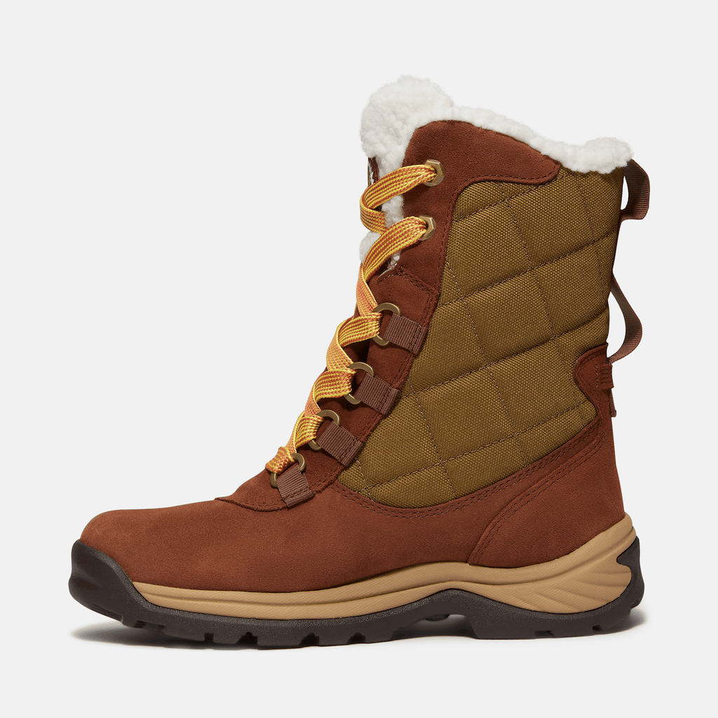 Womens White Ledge Tall Waterproof Snow Boot TBL Medium Brown Suede ALT6