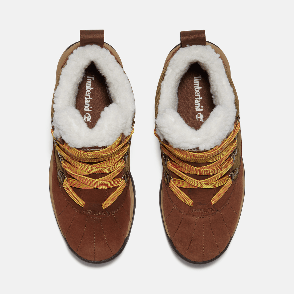 Womens White Ledge Waterproof Snow Boot TBL Brown SuedeGold ALT2