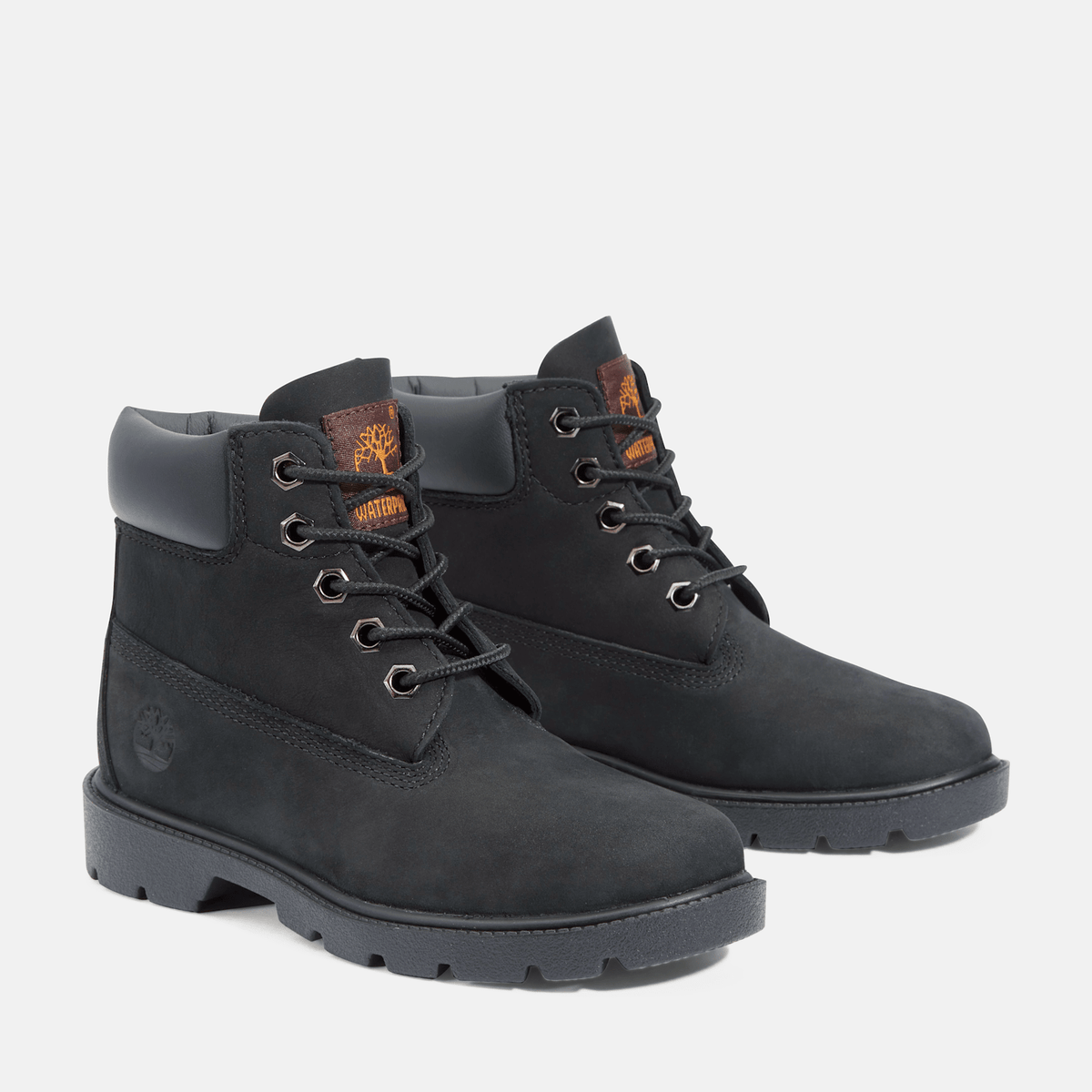 Youth Timberland Classic 6Inch Waterproof Boot TBL Black Nubuck ALT4