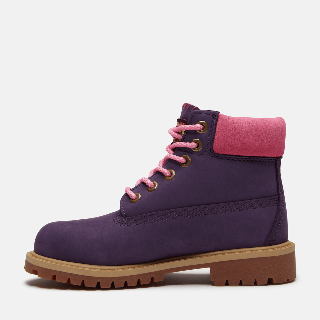 Youth Timberland Premium 6Inch Waterproof Boot TBL Dark Purple NubuckPink ALT6