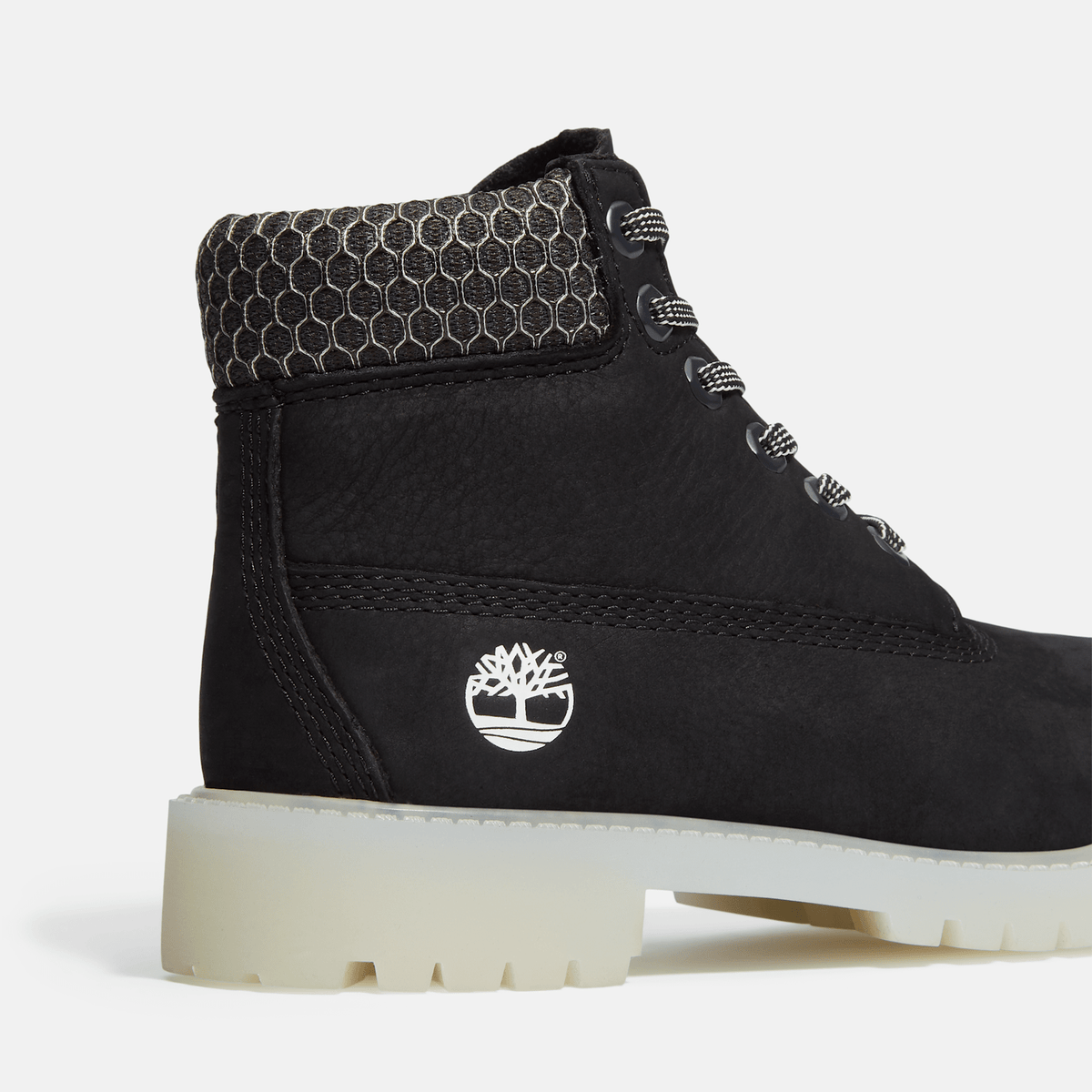 Youth Timberland Premium 6Inch Waterproof Boot TBL Black Nubuck ALT7