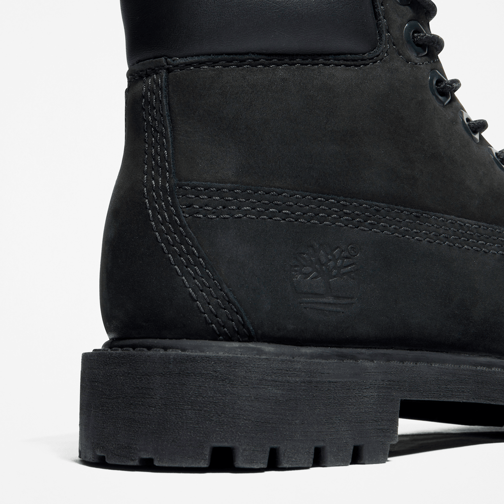 Youth Timberland Premium 6Inch Waterproof Boot TBL Black Nubuck ALT7