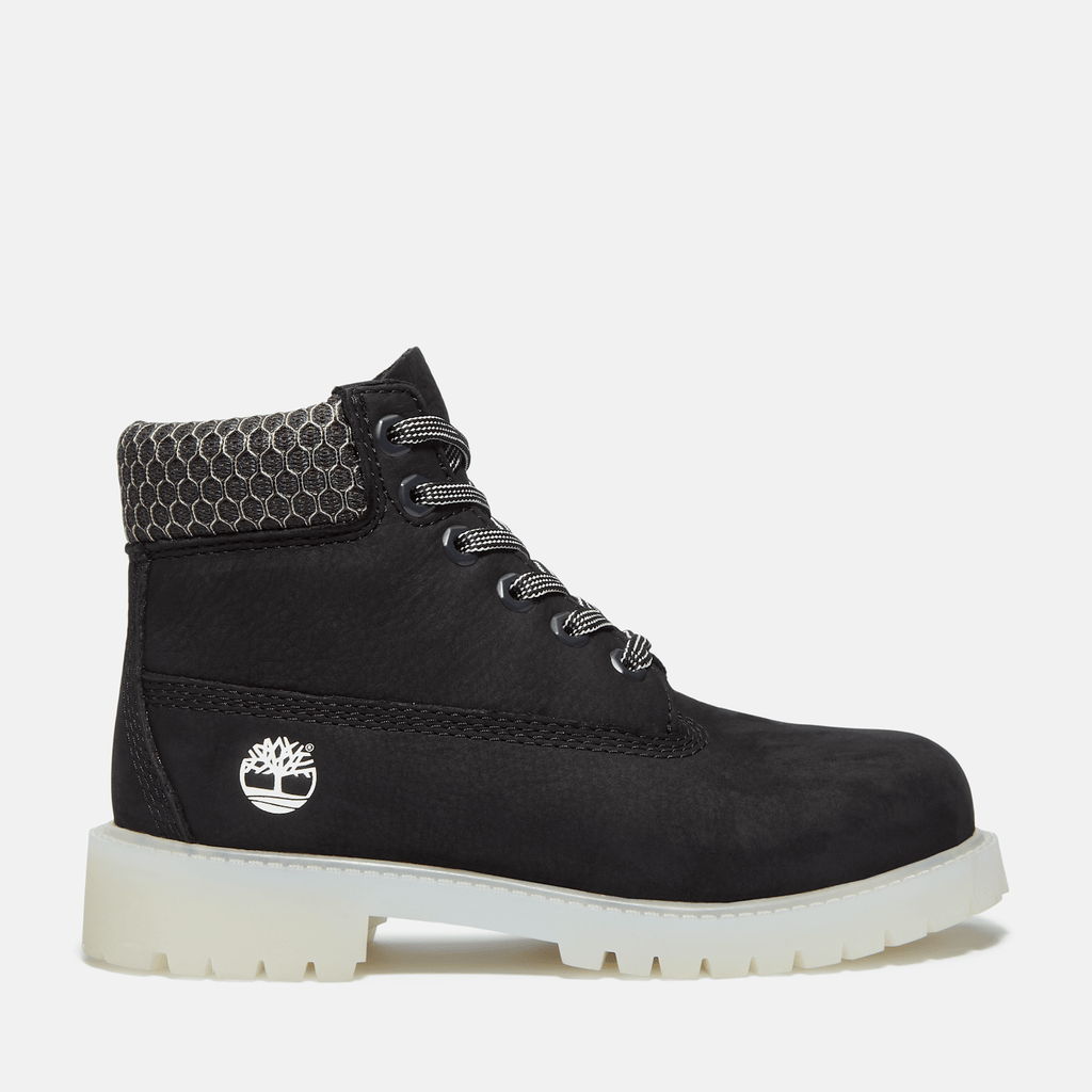 Youth Timberland Premium 6Inch Waterproof Boot TBL Black Nubuck HERO