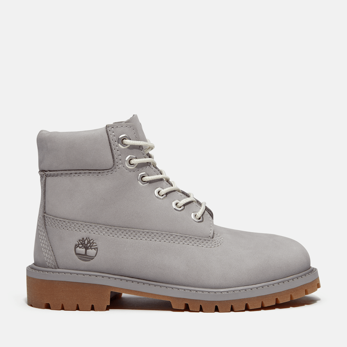 Youth Timberland Premium 6Inch Waterproof Boot TBL Medium Grey Nubuck HERO