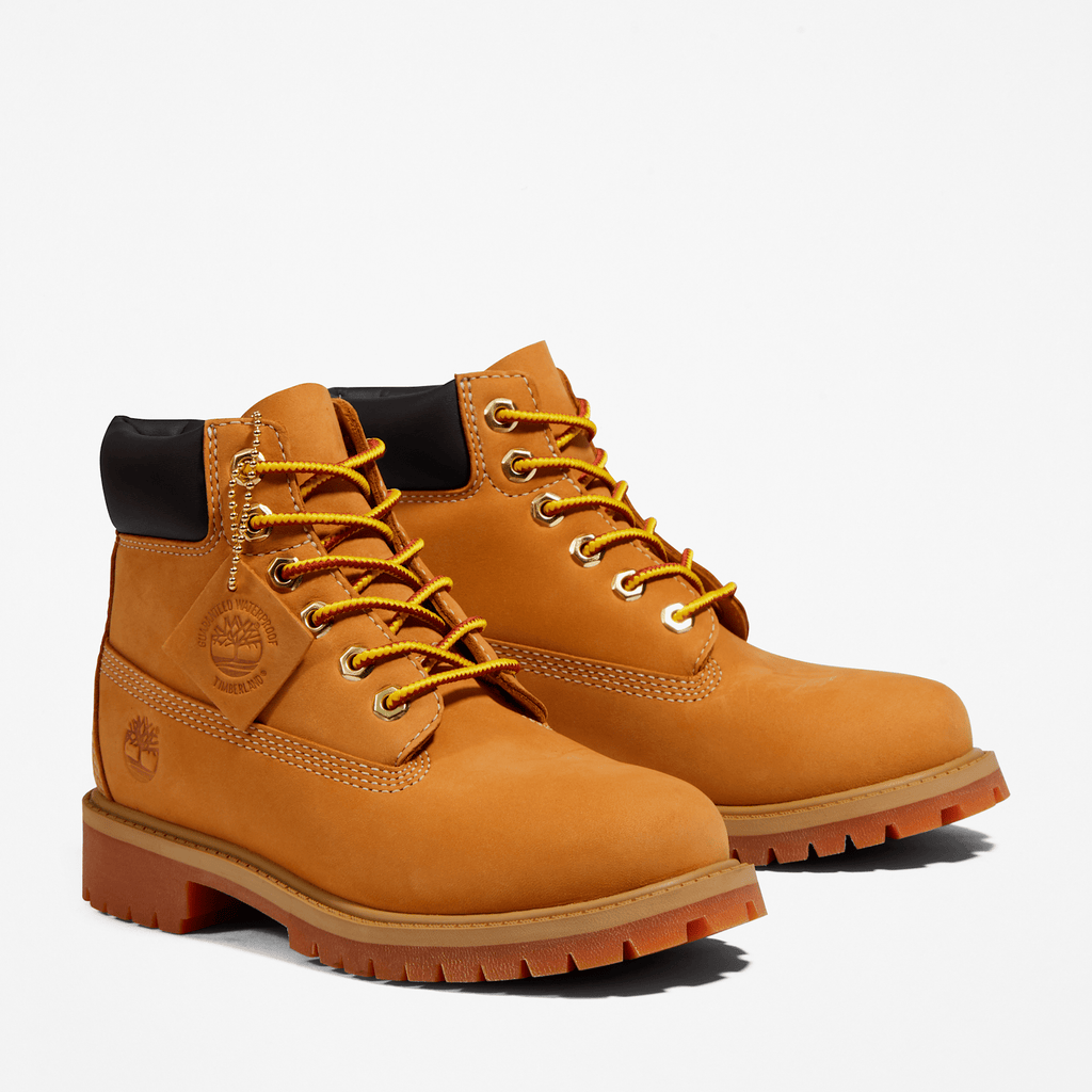 Youth Timberland Premium 6Inch Waterproof Boot TBL Wheat Nubuck ALT4