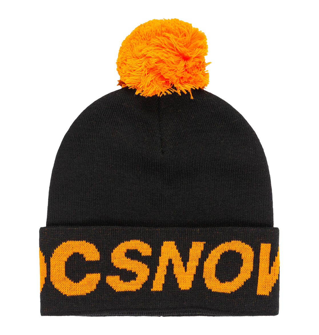 The Kids’ Gambol Beanie by DC Shoes is a black winter hat for kids, made from cozy recycled polyester and topped with a large orange pom-pom. The folded brim features bold orange “OCSNOW” lettering, making it the perfect cheerful accessory for cold-weather adventures.