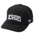 The Men's Semi-Pro Snapback by DC Shoes features a black design with bold white DCSHOES embroidery on the front, the number 94 stitched on the side, and an adjustable fit for comfort.
