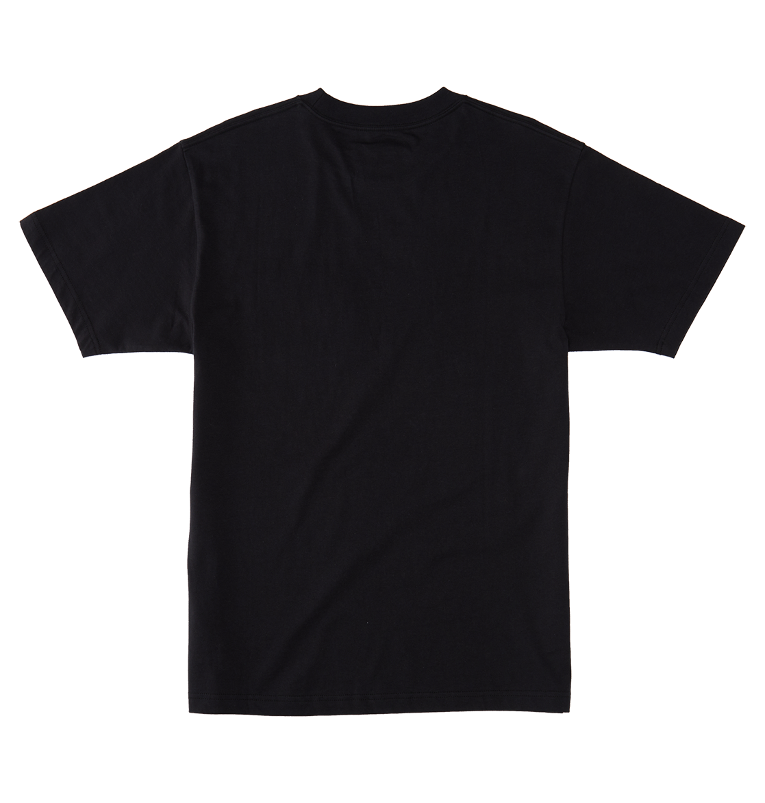 The Men's DC Star Pocket Tee by DC Shoes is a black short-sleeve cotton t-shirt with a relaxed fit, shown flat from the back on a white background for casual comfort and style.