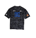 The DC Shoes Men’s Block43 HSS T-Shirt is a black short-sleeve tee from the Rally Teamworks Collection, highlighted by gray graffiti-style text and a large blue DC BLOCK logo on the chest, with bold orange 43 Institute patches adorning the left sleeve and chest.