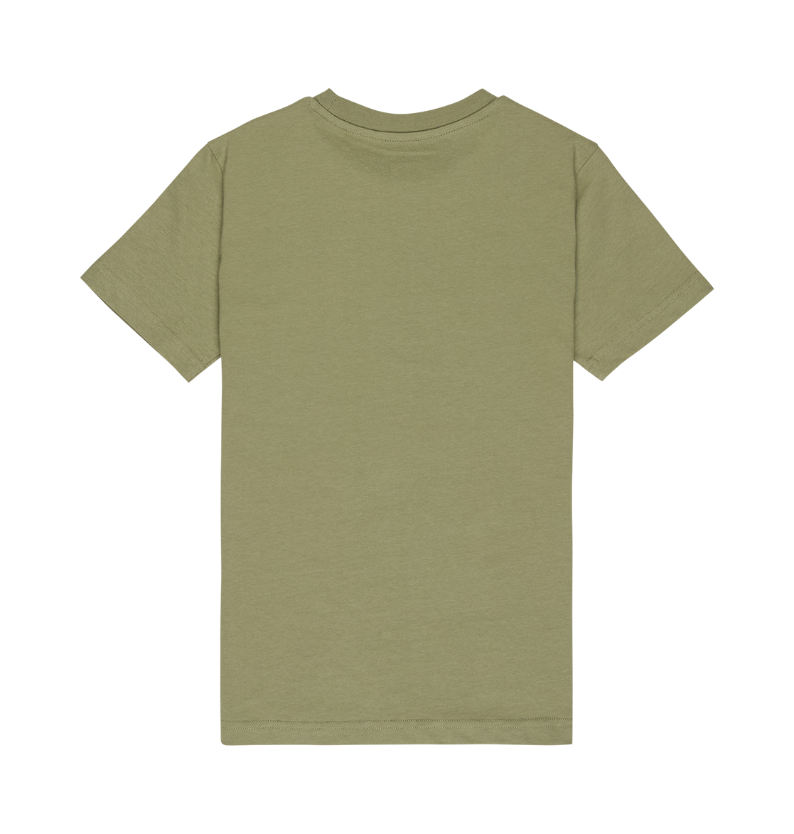 Back view of the DC Star Filled Tee Youth by DC Shoes, a plain olive green short-sleeve t-shirt crafted from soft cotton, displayed on a white background.