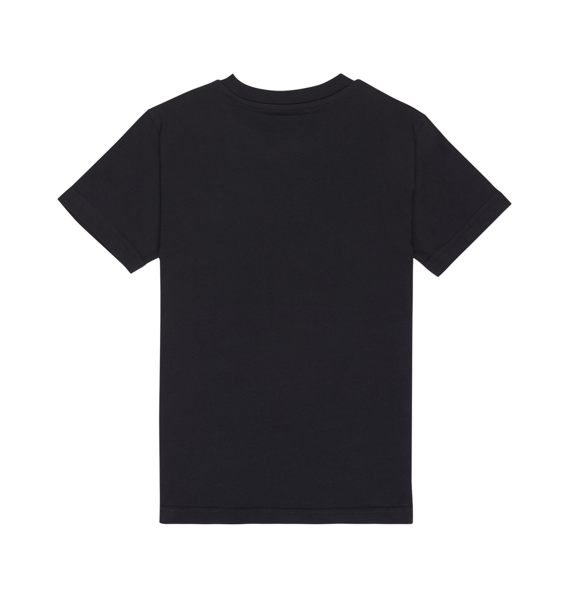 The DC Shoes DC Star Filled Tee Youth is displayed from the back, laid flat on a white background. Featuring a relaxed fit inspired by classic graphic skate tees, this black short-sleeve t-shirt is perfect for everyday wear.