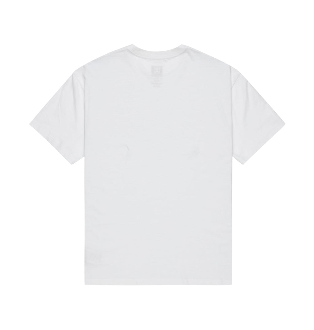 Men’s Slathletic Heritage Short Sleeve Shirt by DC Shoes displayed from the back, laying flat on a white background. The shirt is plain white with no visible graphics, labels, or designs.